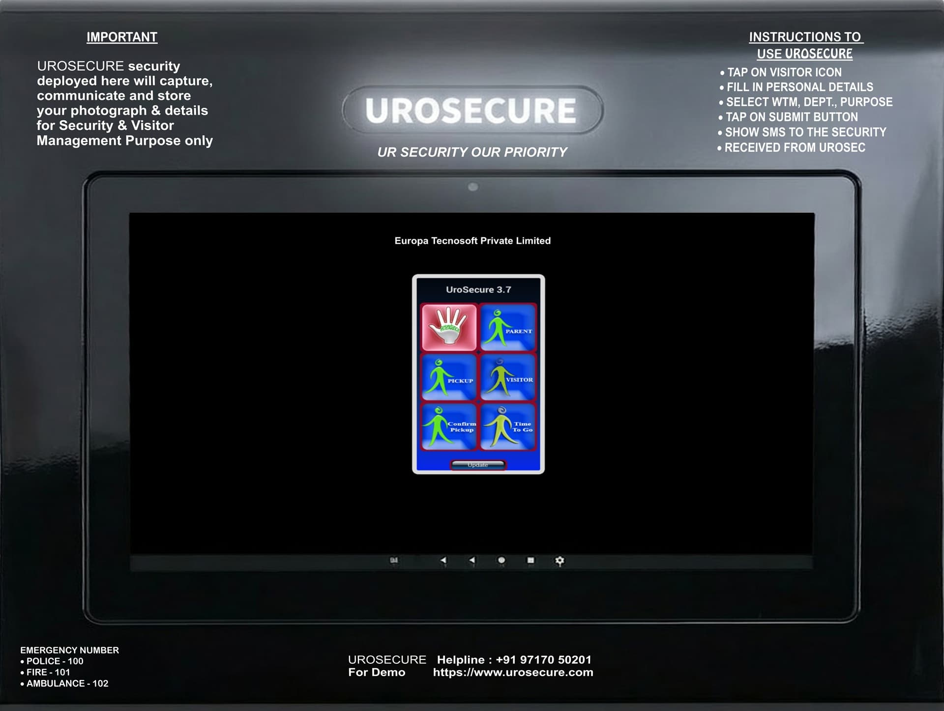 UROGUARD Entry Console installed at gate